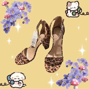 Cheetah print strappy heels